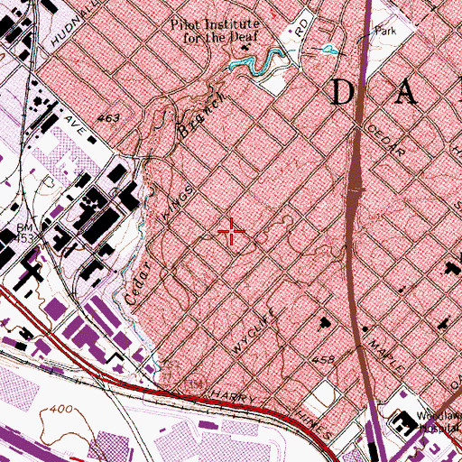 Topographic Map of Dallas Police Department Maple Avenue Neighborhood Assistance Center, TX