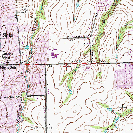 Topographic Map of DeSoto Police Department, TX