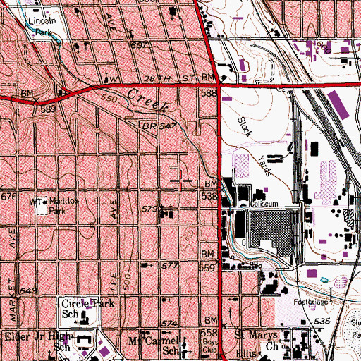 Topographic Map of Fort Worth Police Department North Division, TX