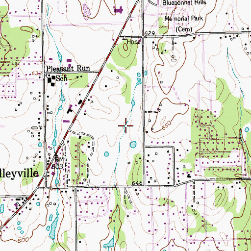 Topographic Map of Colleyville Police Department, TX
