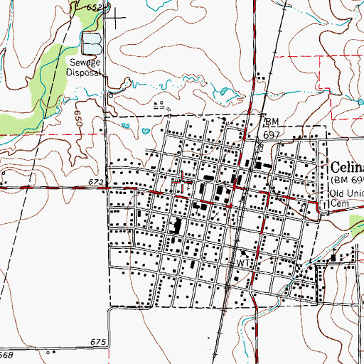 Topographic Map of Celina Police Department, TX