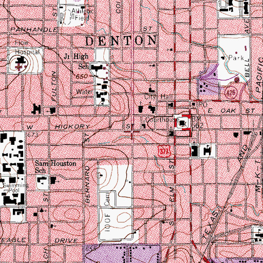 Topographic Map of Denton County Constable's Office Precinct 1, TX