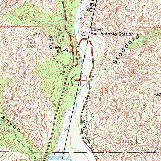 Topographic Map of Stoddard Canyon, CA