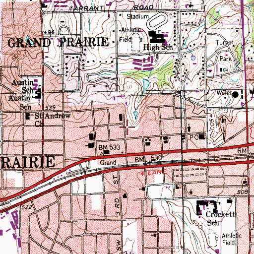Topographic Map of Dallas County Constable's Office Precinct 4, TX