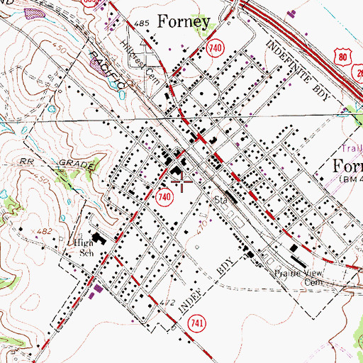 Topographic Map of Kaufman County Constable's Office Precinct 2, TX