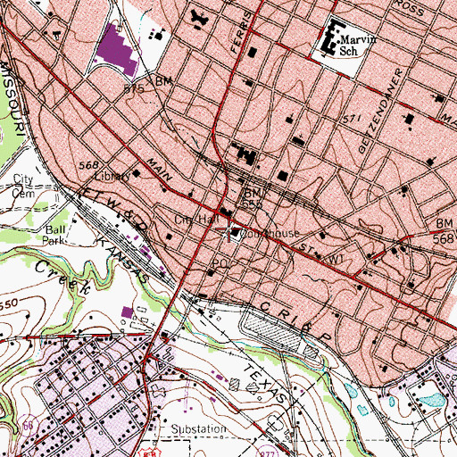 Topographic Map of Ellis County Constable's Office Precinct 3, TX