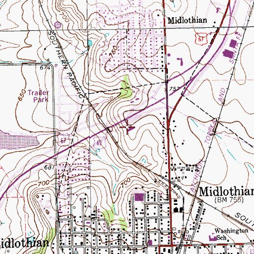 Topographic Map of Ellis County Constable's Office Precinct 4, TX