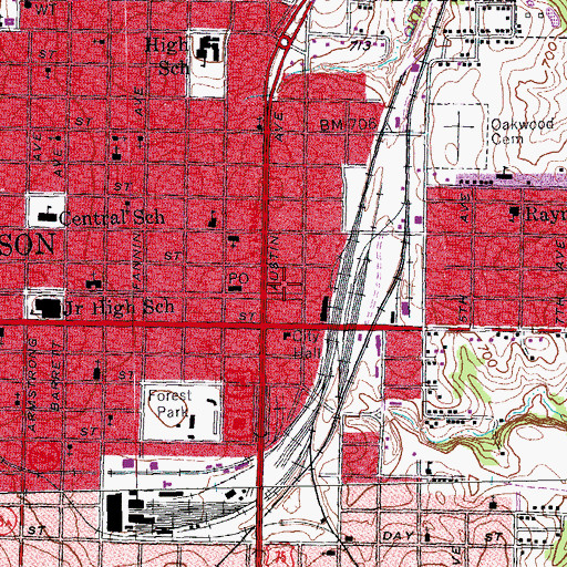 Topographic Map of Grayson County Constable's Office Precinct 2, TX