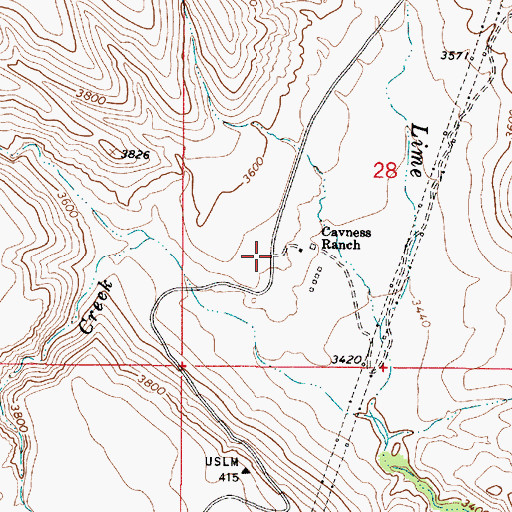 Topographic Map of Fifty One Ranch, AZ