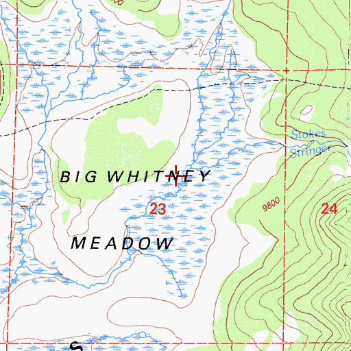 Topographic Map of Stokes Stringer, CA