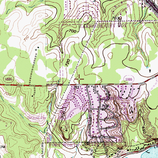 Topographic Map of Lakeside Police Department, TX