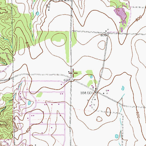Topographic Map of Oak Point Police Department, TX