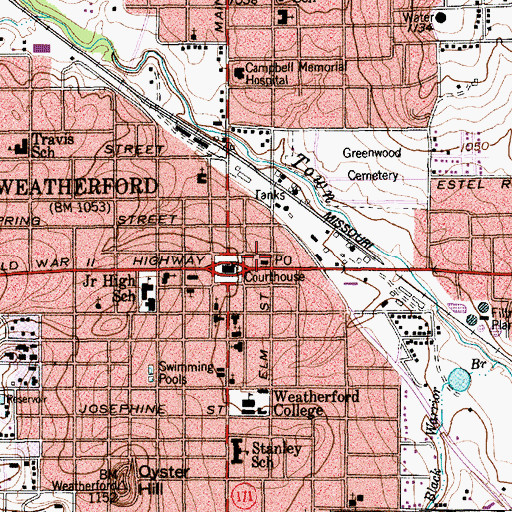 Topographic Map of Parker County Constable's Office Precinct 2, TX