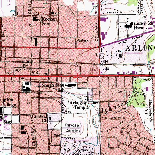 Topographic Map of Tarrant County Constable's Office Precinct 2, TX