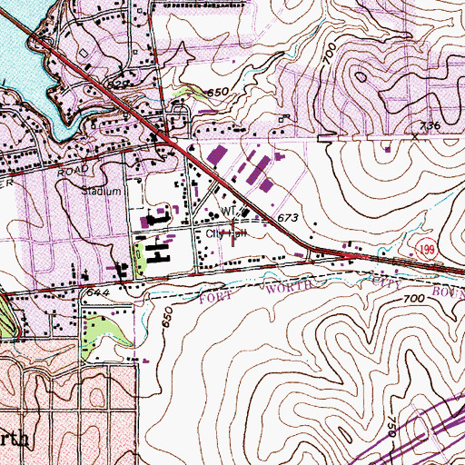 Topographic Map of Tarrant County Constable's Office Precinct 4, TX