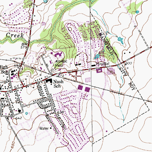 Topographic Map of Tarrant County Constable's Office Precinct 7, TX