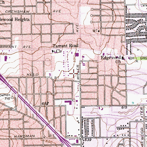Topographic Map of Tarrant County Constable's Office Precinct 8, TX