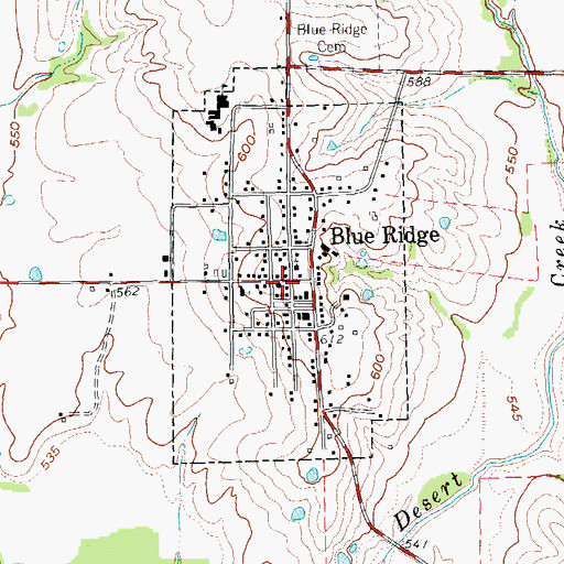 Topographic Map of Blue Ridge Police Department, TX