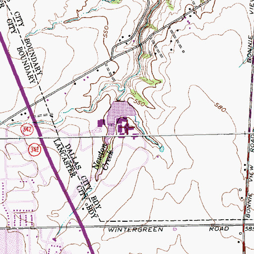 Topographic Map of Cedar Valley College Police Department, TX