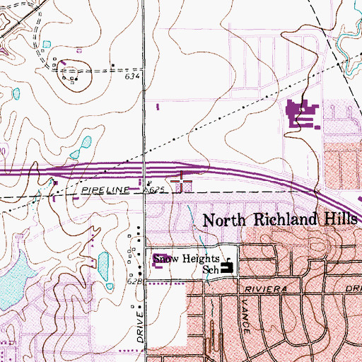 Topographic Map of North Richland Hills City Marshals Office, TX