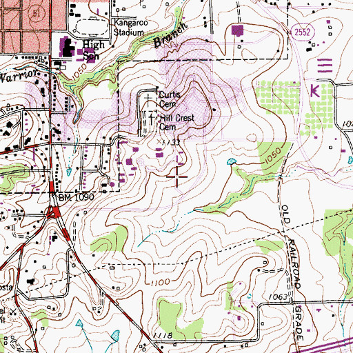 Topographic Map of Weatherford College Police Department, TX