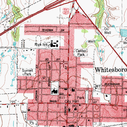 Topographic Map of Grayson County Constable's Office Precinct 3, TX