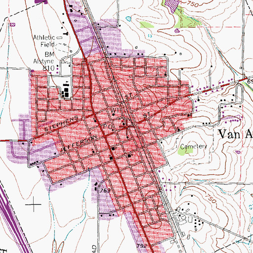 Topographic Map of Grayson County Constable's Office Precinct 4, TX