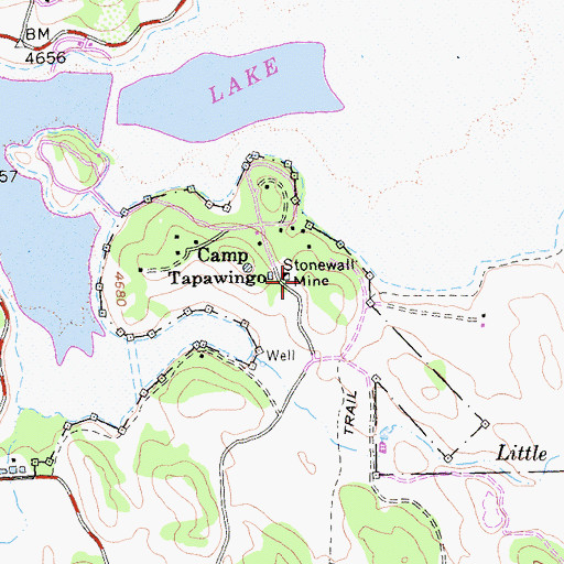 Topographic Map of Stonewall Mine, CA