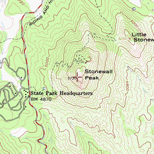 Topographic Map of Stonewall Peak, CA