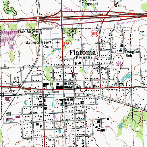 Topographic Map of Fayette County Constable Precinct 3, TX