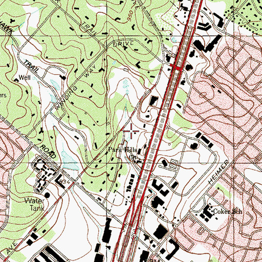 Topographic Map of Hill Country Village Police Department, TX
