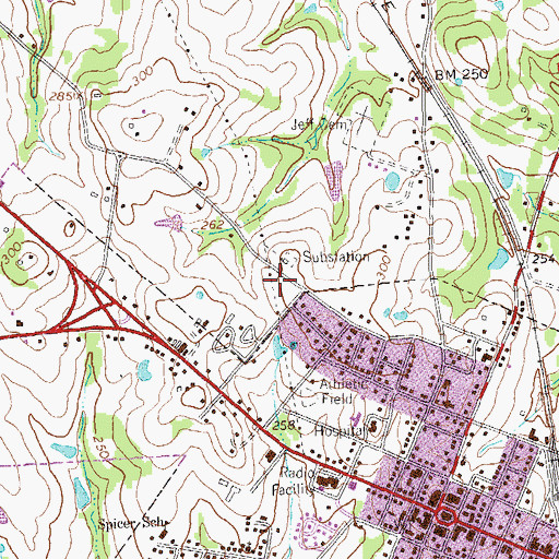 Topographic Map of Austin County Sheriff's Office, TX