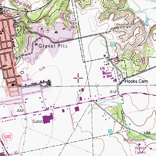 Topographic Map of Caldwell County Sheriff's Office, TX