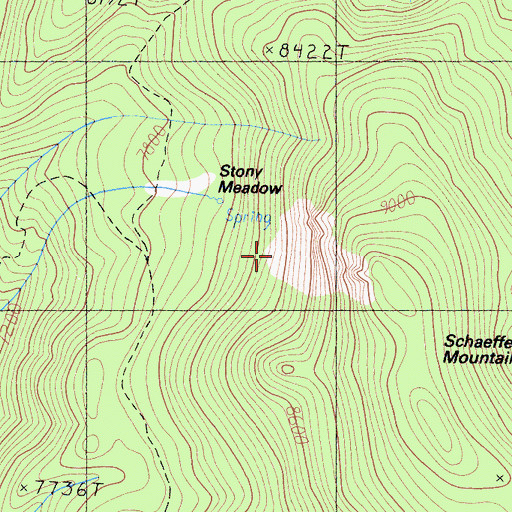 Topographic Map of Stony Meadow, CA