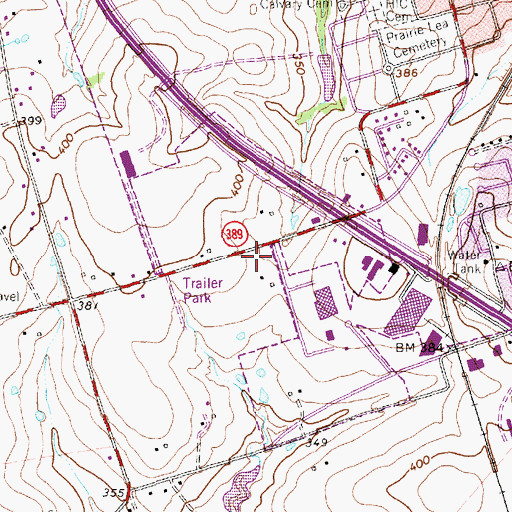 Topographic Map of Brenham Police Department, TX