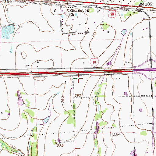Topographic Map of Weimar Police Department, TX