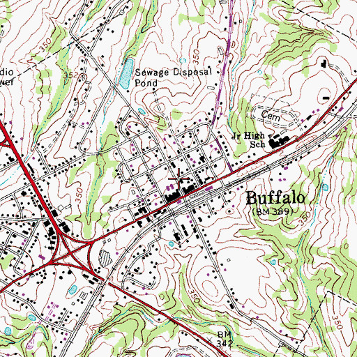 Topographic Map of Buffalo Police Department, TX