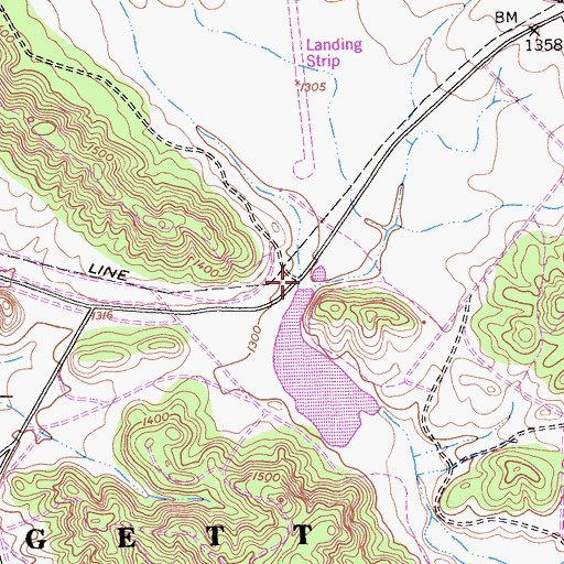 Topographic Map of Stony Valley, CA