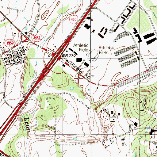 Topographic Map of San Antonio Police Department - West Substation, TX