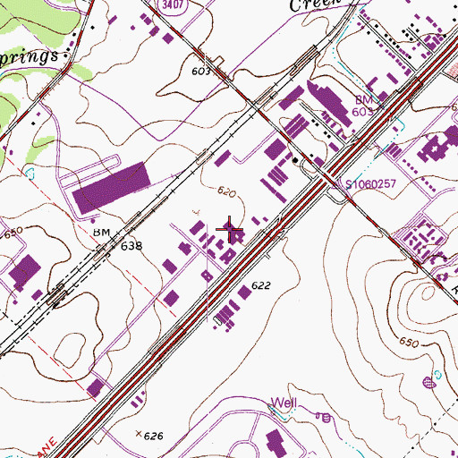 Topographic Map of San Marcos Police Department, TX