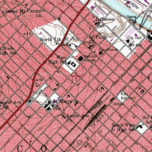 Topographic Map of McLennan County Sheriff's Office, TX