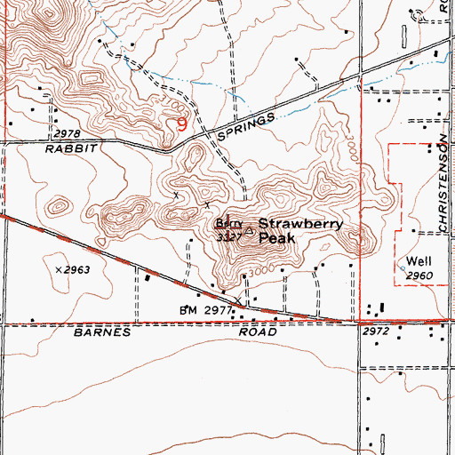Topographic Map of Strawberry Peak, CA