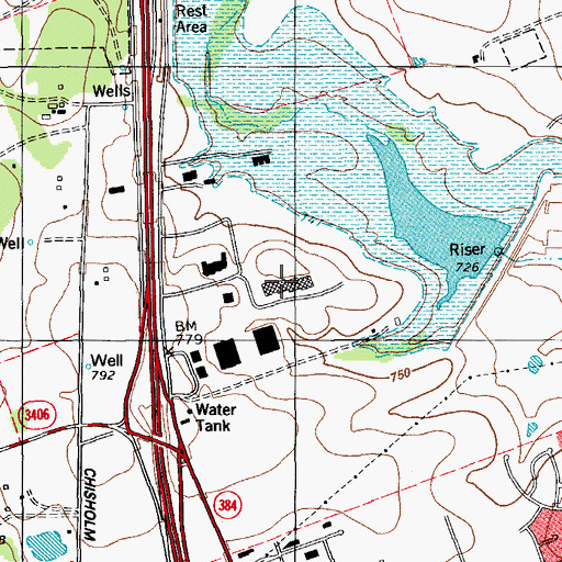 Topographic Map of Round Rock Police Department, TX