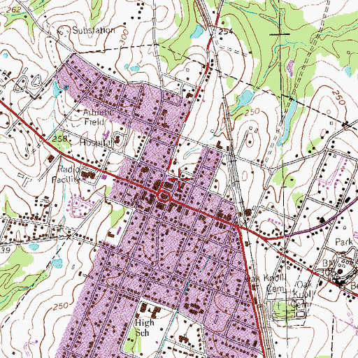 Topographic Map of Bellville Police Department, TX
