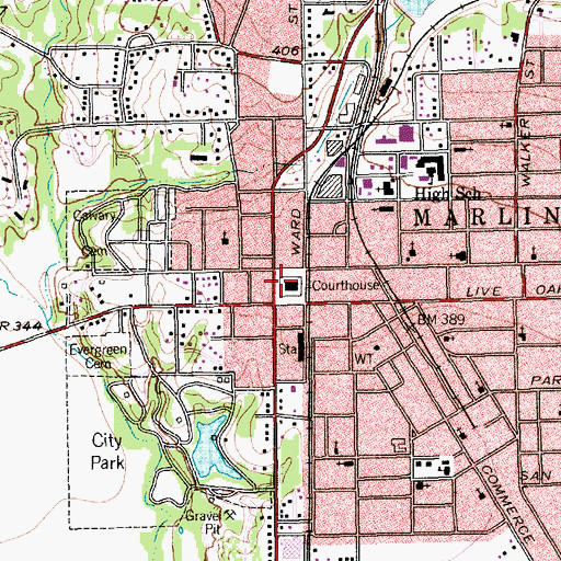 Topographic Map of Falls County Constable, TX