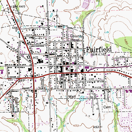 Topographic Map of Freestone County Sheriff's Office, TX