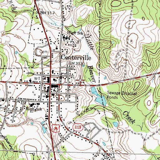 Topographic Map of Leon County Sheriff's Office, TX