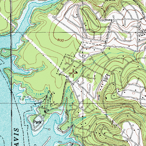 Topographic Map of Lago Vista Police Department, TX