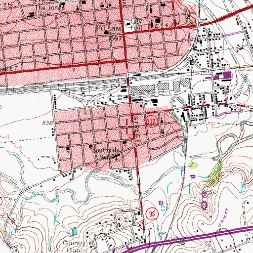 Topographic Map of Taylor Police Department, TX