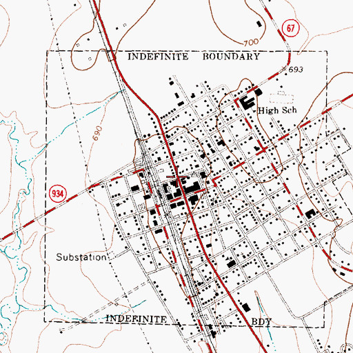 Topographic Map of Itasca Police Department, TX